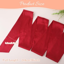 Abeillo Wedding Satin Sash Belt Ribbon Belt for Women Dress Sash Bridal Belt Waist Belt for Party Special Occasion Wide Double Side, red