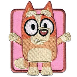 Comercial Mercera, Sew-On Patches, Chili Heeler, Blue Sign, Pink Colour, Sew-On Patches, Ideal for Hats, Jackets, T-Shirts or School Bags, 100% Polyester, 5 x 8 cm