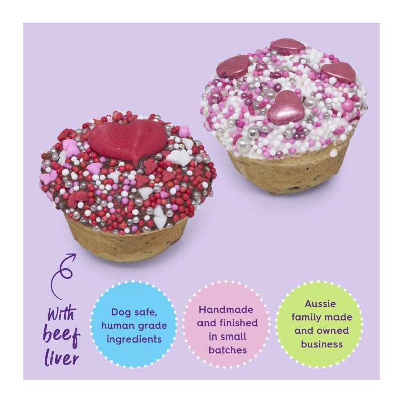 Dog Cupcake Duo - Hearts