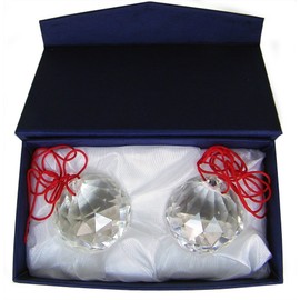 Amlong Crystal 50mm Clear Suncatcher Crystal Ball Prisms Feng Shui X 2Pcs with Gift Box