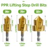 Bestgle 3 Pcs PPR Lifting Step Drill Bits, 1/4" Hex