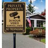 2 Pack Private Property No Trespassing Signs with 36-Inch Metal
