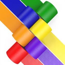 CHIYUNS Colored Masking Tape Thick, Color Painters Tape for Kids, 6 Rolls 2 inch Wide x 10 Yards Each, Colorful Paper Tapes Rainbow Colors for Labeling Packing, Painter Tape Variety Pack, Craft Tape