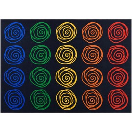 HiiARug Circle Seats Kids Rug Carpet Large Classroom Rug Carpets Circle Sampler Abstract Educational Area Rug Baby Play Mat Learning and Game Area Rug for Bedroom Playroom Decor 6'x8'4"