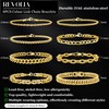 8Pcs Stainless Steel Chain Bracelets for Men Women Cuban Link