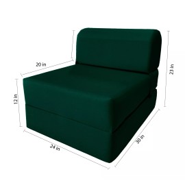 Danfuton Sleeper Chair Folding Foam Beds, Convertible Sofa Mattress 6 x 24x70 Hunter