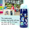 Fringoo 350ml Kids Water Bottle with Straw Stainless Steel Bottle,Insulated