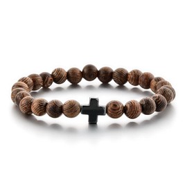 St John the Baptist Orthodox Brotherhood Christian Prayer Beads Bracelet – Wooden Beads & Cross – Multiple Sizes! (Small)