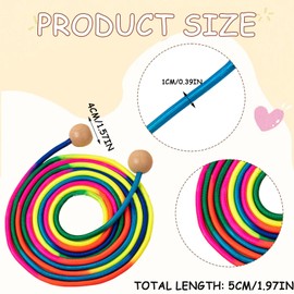 MUNSKT Long Skipping Rope, 5 Metre Jump Rope for Children with Beechwood Handle, Multiplayer Skipping Rope for School, Fitness, Team Training (Wooden)