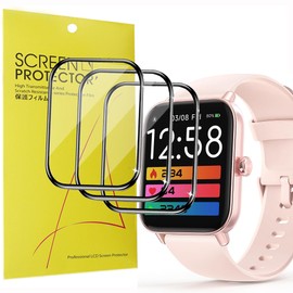 Blueshaweu Screen Protector Compatible with TOOBUR Smartwatch 1.8 Inch IDW19, HD Clear Flexible TPU Screen Protector [Pack of 3] for TOOBUR IDW19 / Loddery IDW19 Smartwatch (Black)