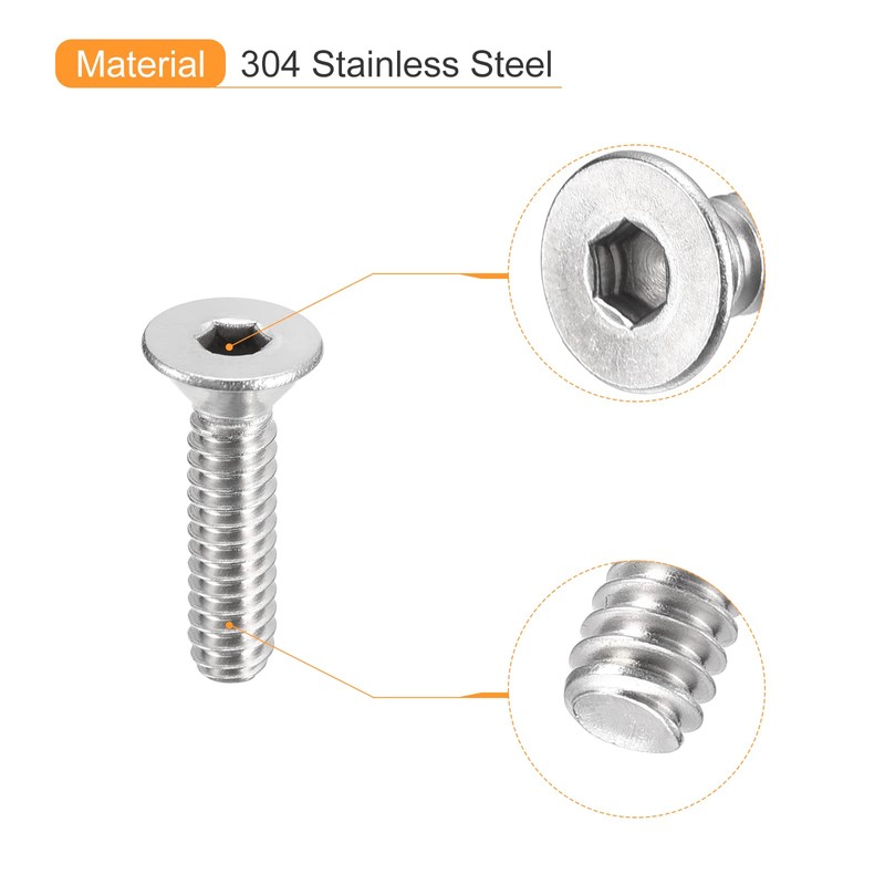 QUARKZMAN #10-24x3/4 Inch Flat Countersunk Socket Cap Screws 10 Pieces