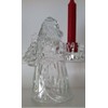 Christmas 24% Lead Crystal Santa Clause Taper Candle Holder