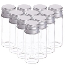 Coollooda Mini Bottles - Set of 10 Small Spice Bottles / Condiment Bottles - 50ml PET Plastic Storage Containers for Pills, Small Items, Liquids, Party, Cafe, Wedding
