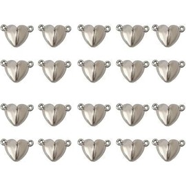 20Pcs Silver Friendship Heart Charm Necklaces, Metal Love Buckle Pendant Heart Shape Necklace Clasp Closures Bracelet Extender Jewelry Clasps, Necklace Layering Clasps, Jewelry