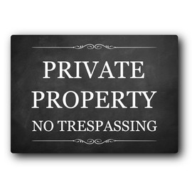 PRIVATE PROPERTY NO TRESPASSING Sign - A4 (297mm x 210mm) - 3mm Aluminium Composite - UV Printed for Long-Term Outdoor Use - Easy Mounting with 4 Pre-Drilled Screw Holes