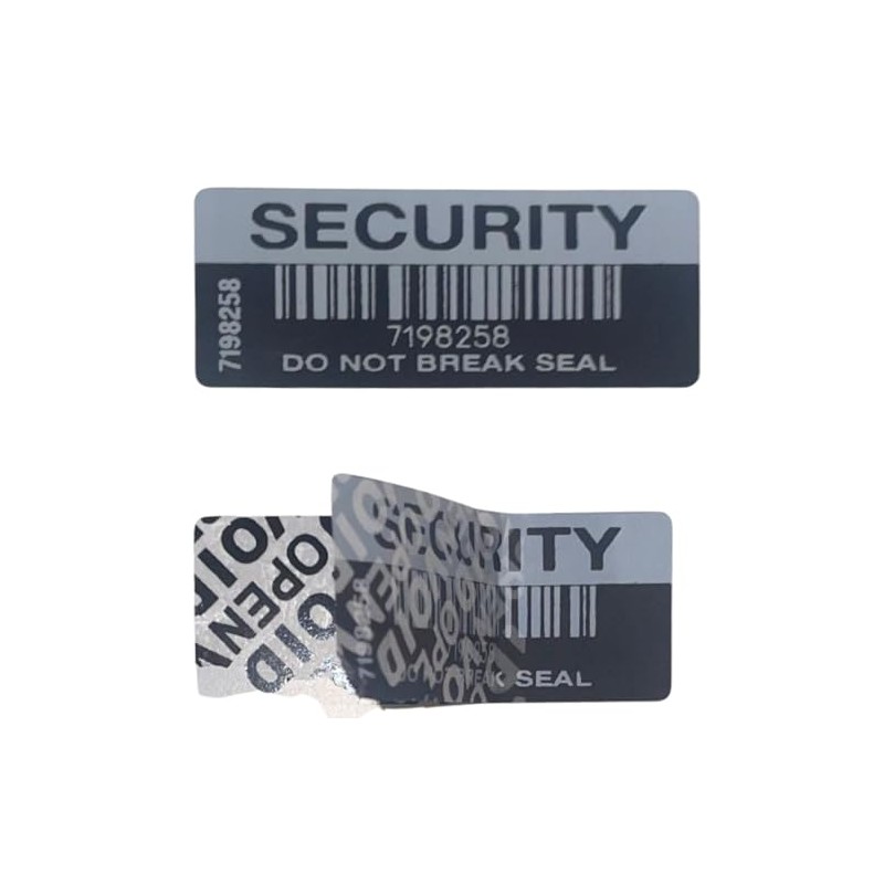 1000 X Security Labels Do Not Break Seal Black with