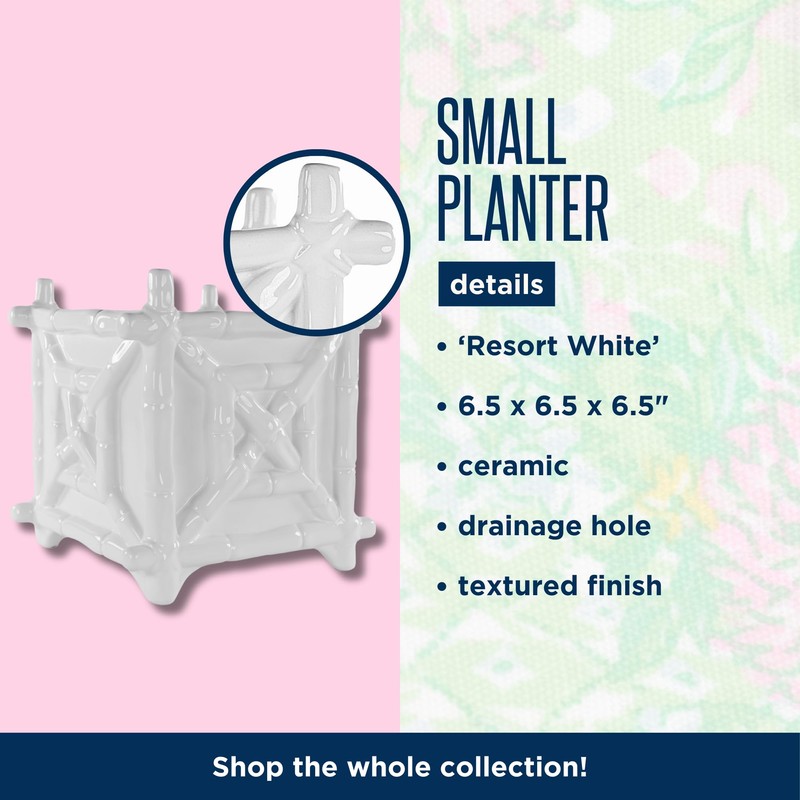 Lilly Pulitzer Small Planter for Indoor Plants or Flowers, Ceramic