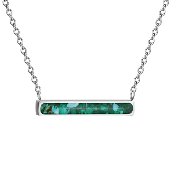 Lauren-Spencer Gemstone Bar Necklace for Women Dainty Turquoise Sodalite Malachite