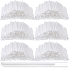 Hoolerry 1500 Pcs Plastic Straws Disposable Individually Wrapped Drinking Straight Long Straws, 0.24" Wide, for Hot and Cold Beverages (8 Inch)