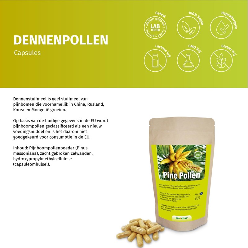 Pinien Pollen Kapseln Wildsammlung Zellwandgebrochen vegetarische Kapselhülle (90 stück (1er