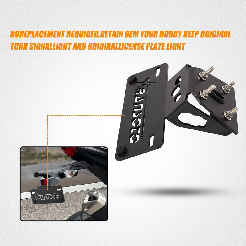 RANSOTO Motorcycle Z125 Fender Eliminator Kits License Plate Holder Compatible