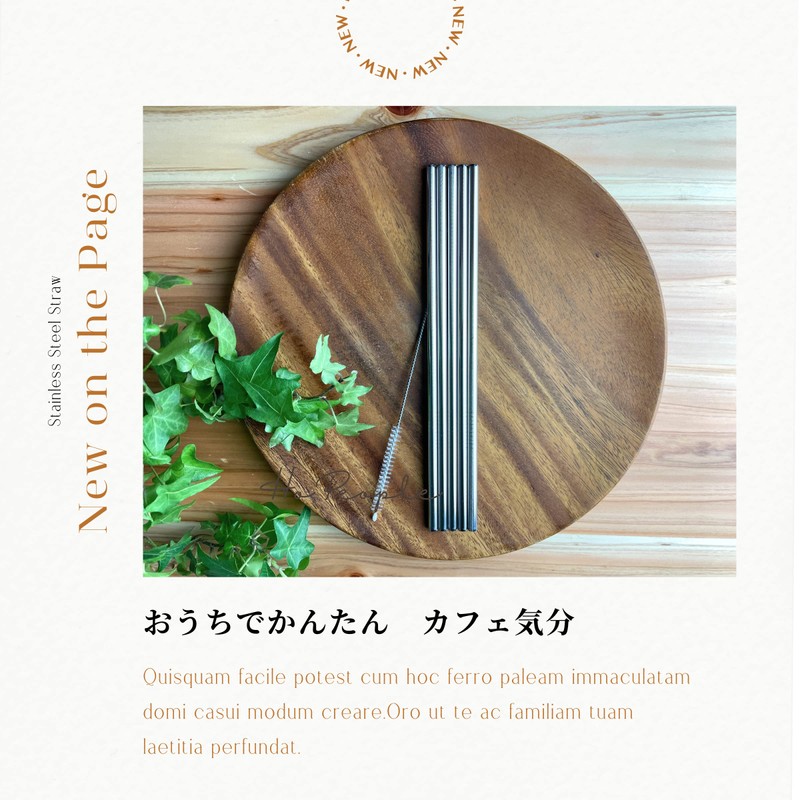HoPeople My Straws Stainless Steel Straws Set of 5 (6mm)
