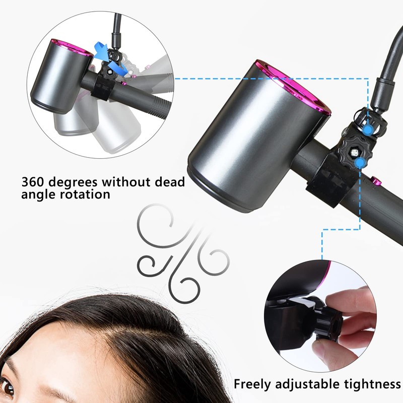 LUEXBOX Adjustable Hair Dryer Holder Stand, 360 Degree Rotation Blow