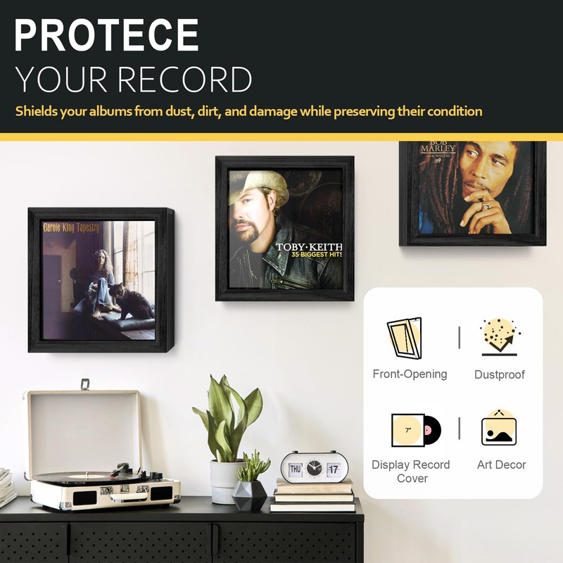 Emfogo 2 Pack Vinyl Record Frame, Album Frames for Display