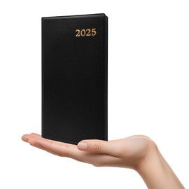 2025 Weekly Planner, Size 10 x 18 cm, Soft and Elegant, Perfect for Organizing Appointments and Business, Diary in Italian from January to December (Black)