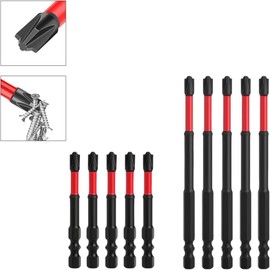 FPH2 Impact Screwdriver Bit Set for Electricians, 10Pcs S2 Steel 65mm & 110mm Magnetic Hex Shank Bits with CNC Machined Tips for Circuit Breakers (10PC)