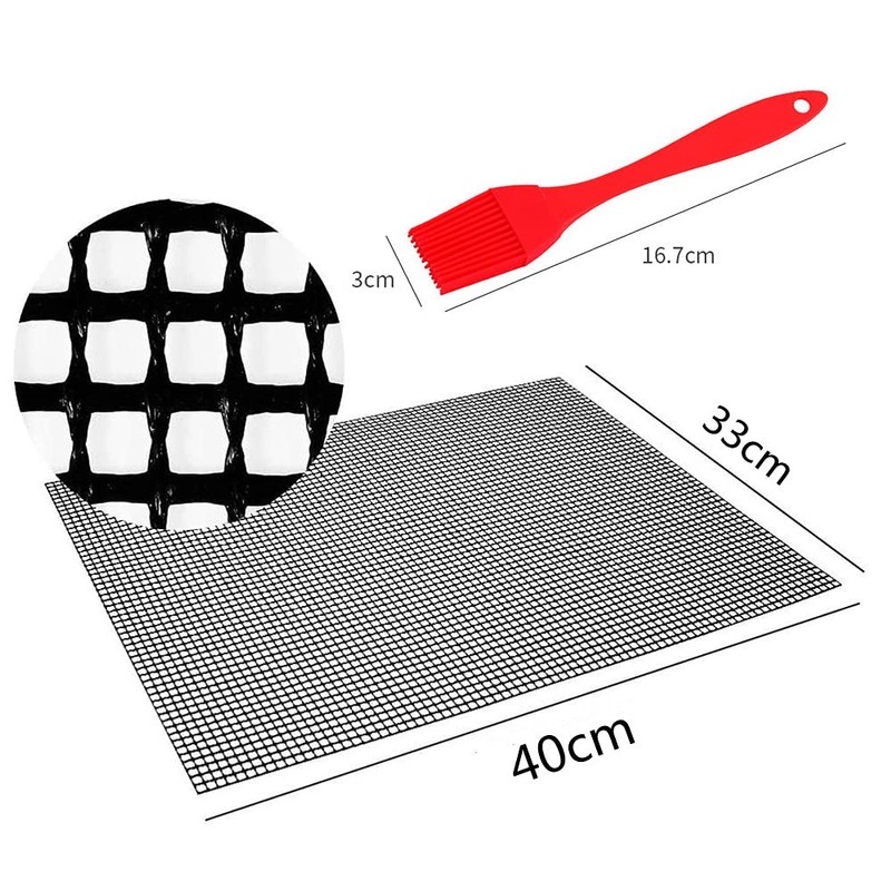 Set of 3 Grid Grill Mats, Baking Mat Square, Permanent