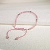 Decixde Rose Quartz Bracelets for Women 4mm Adjustable Rose Quartz