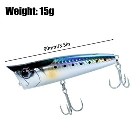 Saltwater Fishing Lures, Artificial Lures for Fishing, Surf Fishing, Floating Bait, Treble Hook with 3D Eyelets for Bass, Trout, Walleye, Redfish