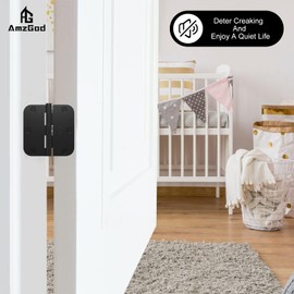 AmzGod Door Hinges Matte Black - 24 Pack Black Door Hinges 3.5 Inch Rounded Interior Door Hinges with 5/8" Radius Corners - Black Hinges for Doors 3 1/2 Inches Flat Iron Residential Door Hardware