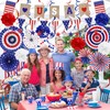 4th of July Patriotic Decorations Set Red White Blue Paper