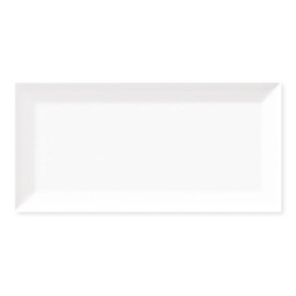 Tenedos 4-1/4x10 White Beveled Ceramic Subway Wall Tile for Kitchen Backsplashes|Bathroom Shower|Accent Wall - Glossy Finish (Box of 11.25 sq.ft / 38 Pieces)