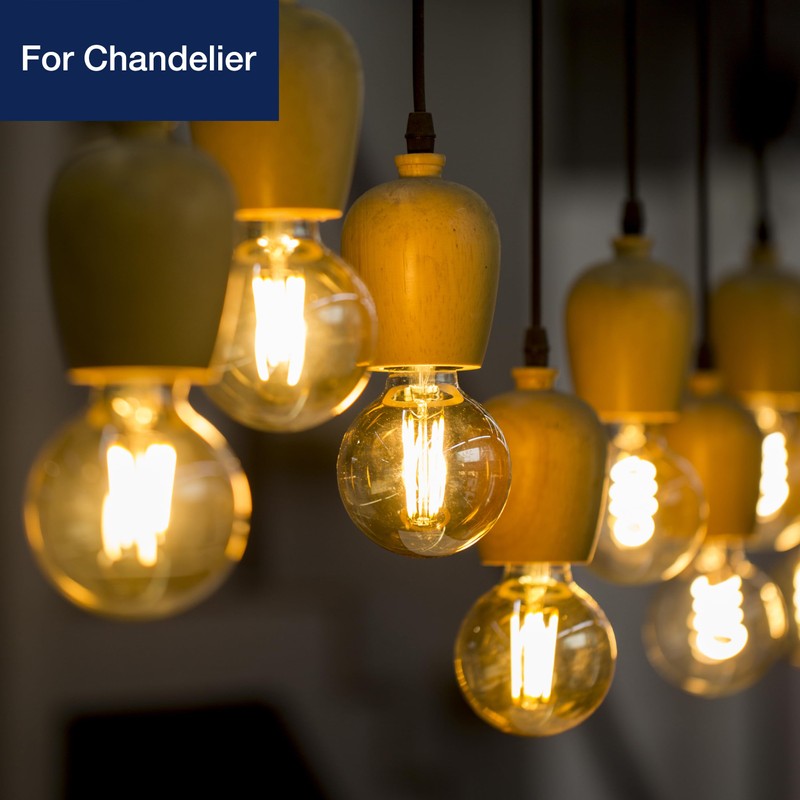 FLSNT 60W Equivalent LED Globe Candelabra Bulbs, Dimmable G16.5 LED