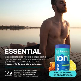 ION X  Essential - Electrolitos  Vitamina C  Bebida Orgnica en Polvo de Hidratacin y Nutricin Esencial  500 gramos  50 Porciones  Sabor Limon         