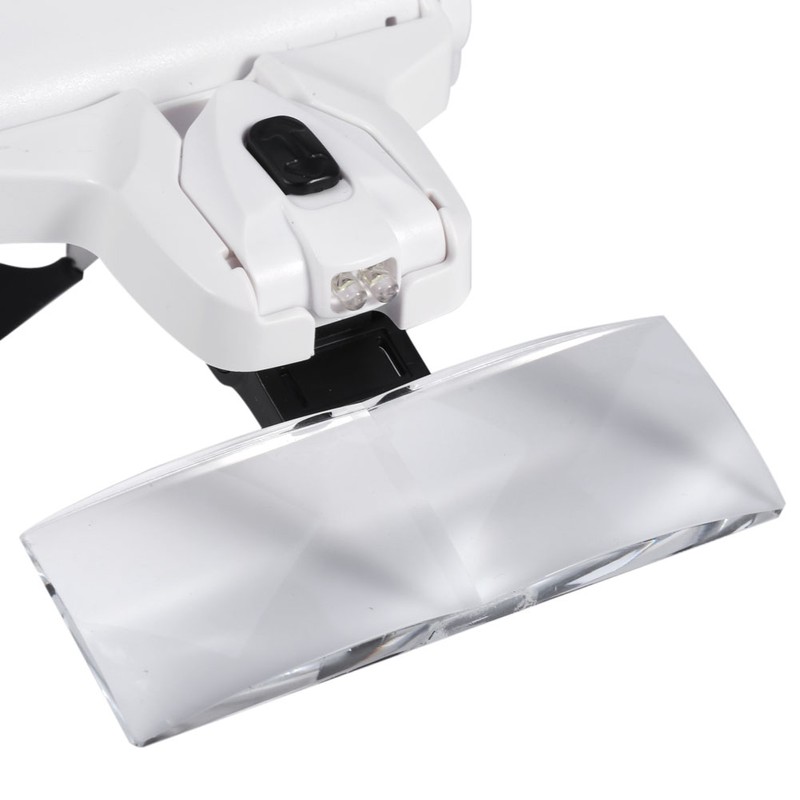 New 5 Lens Headset Magnifier With LED Lights Hand Free