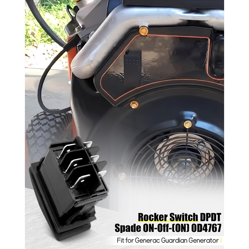 JUWEVAZU 0D4767 Generator On-Off-(ON) Rocker Switch Fit for Generac GP15000,
