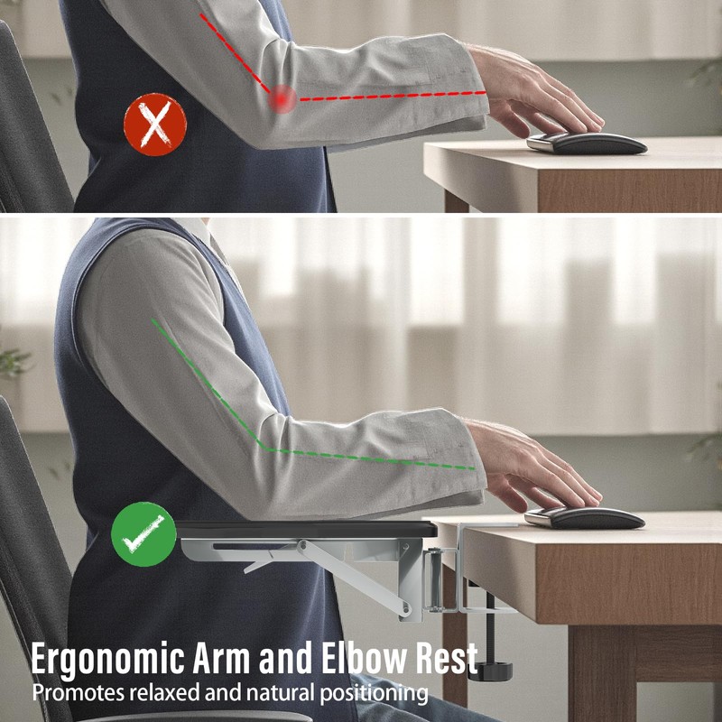 VibeNest Ergonomic Arm/Elbow Rest for Desk - Foldable Rotatable Elbow