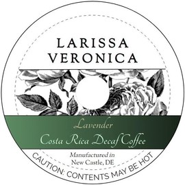 Lavender Costa Rica Decaf Coffee (Single Serve K-Cup Pods) (Gourmet, Naturally Flavored, Whole Coffee Beans) (12 pods, ZIN: 573296) - 3 Pack
