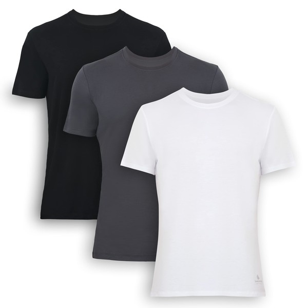 BAMBOOVEN Crewneck T-Shirts - Mens Undershirts Rayon Made from Bamboo