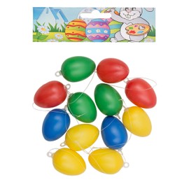 Idena Plastic Eggs, 12 items, colourful, 4 cm