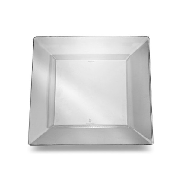Squares 9.5" Dinner Plate, Clear (Set of 10)