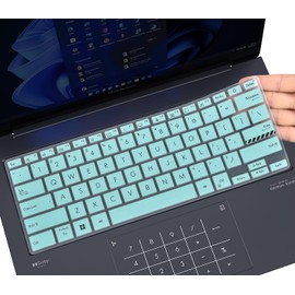 CaseBuy Keyboard Cover for 2023 ASUS ZenBook 14X OLED UX3404 UX3404VA Q410VA Q420 Q420VA, Zenbook 14 Flip OLED UP3404, Zenbook Pro 14 OLED UX6404 Laptop(NOT Fit 2024) -Mint