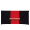 JNB Patent Color Block Envelop Clutch, Red/Black