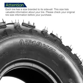 Set of 2 MaxAuto ATV Tires 19x7-8 19x7x8 19x7 8 ATV UTV Off-Road Tires All-Terrain Mini Bike Tires 4PR Tubeless Sport Tires