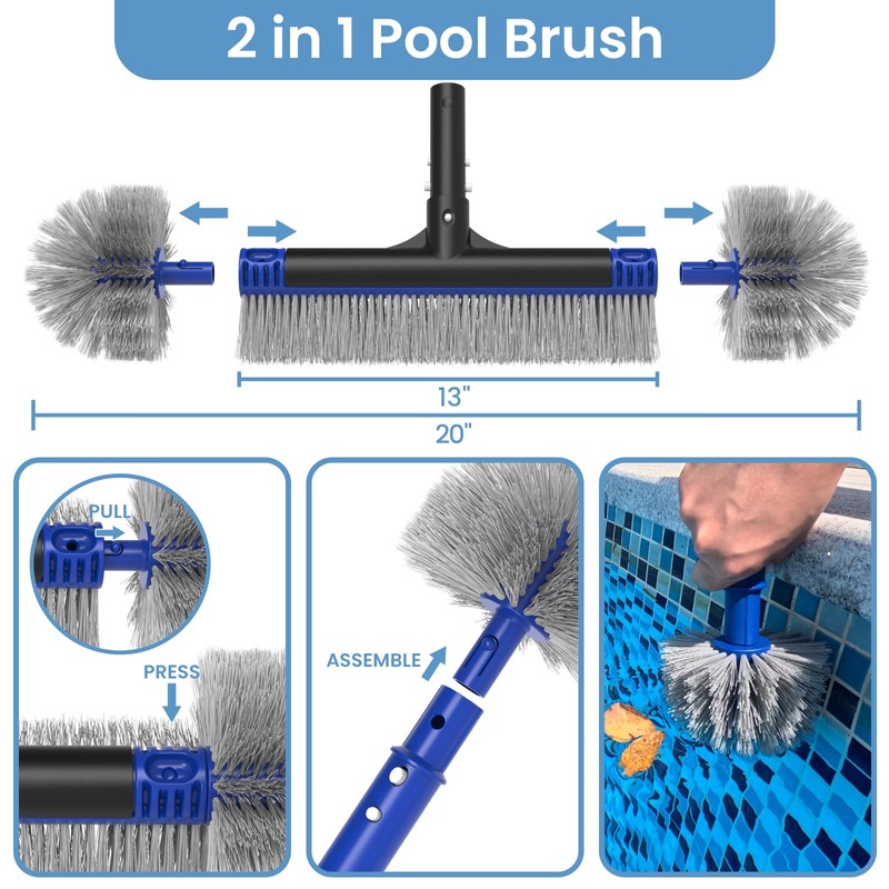 Poolvio Upgraded Pool Cleaning Kit – Weighted Vacuum Head with