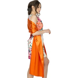 BlackButterfly Satin Shawl Bridesmaid Wedding Wrap Scarf (Orange, 19W / 95L)